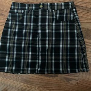 a plaid skirt